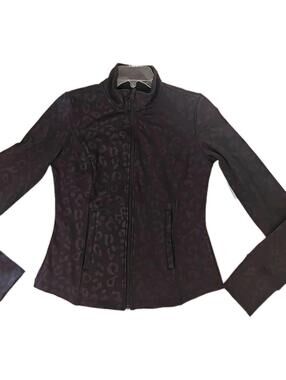 Move Theology Leopard Print Athleisure Jacket Zip Up Medium